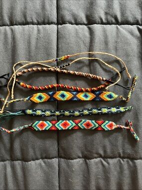 Handwoven Multicolor Friendship Bracelets - Set of 7